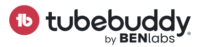 Tubebuddy logo - Een gestileerd beeld dat een geavanceerde YouTube-tool vertegenwoordigt voor optimalisatie en analyses.